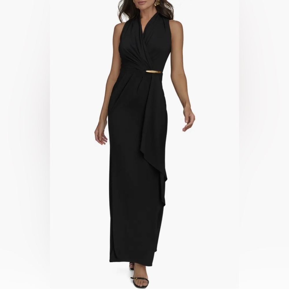 Donna Karan Charcoal Evening Gown